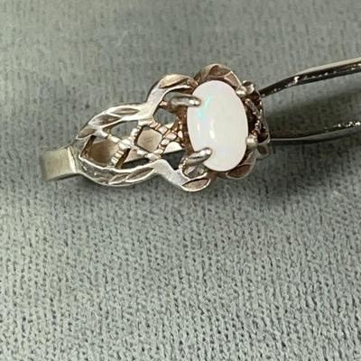 Sterling Silver and opal ring 6