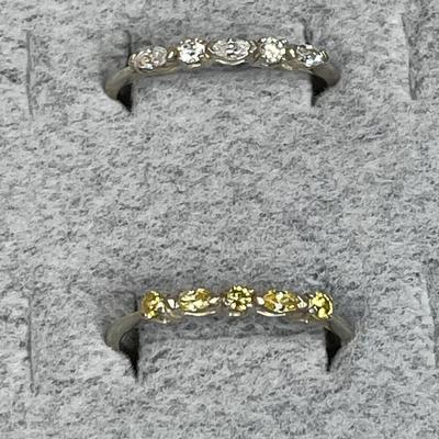 CZ Sterling Silver stack rings 11