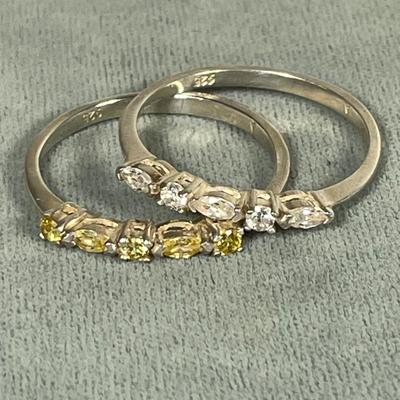 CZ Sterling Silver stack rings 11