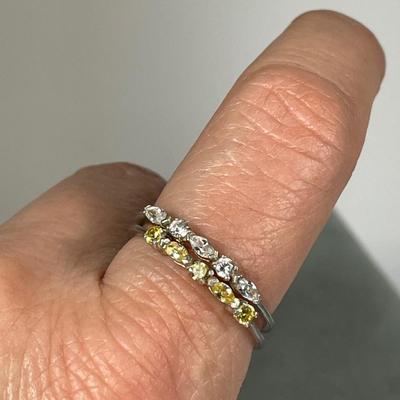 CZ Sterling Silver stack rings 11