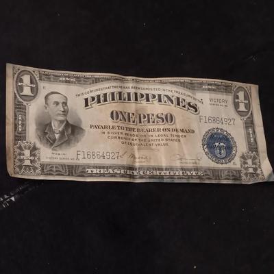 THREE 1940'S PHILIPPINES ONE PESO VICTORY SERIES NO 66