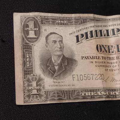 THREE 1940'S PHILIPPINES ONE PESO VICTORY SERIES NO 66