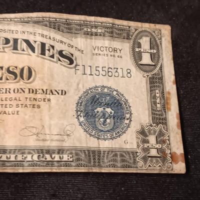 THREE 1940'S PHILIPPINES ONE PESO VICTORY SERIES NO 66