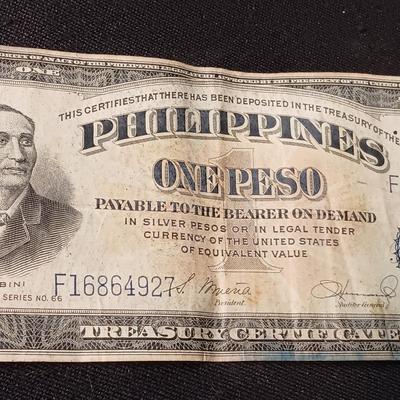 THREE 1940'S PHILIPPINES ONE PESO VICTORY SERIES NO 66