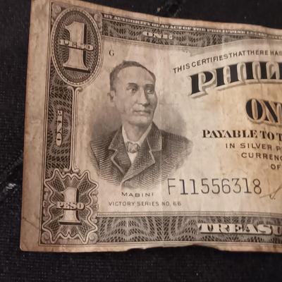 THREE 1940'S PHILIPPINES ONE PESO VICTORY SERIES NO 66