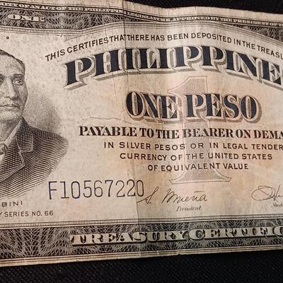 THREE 1940'S PHILIPPINES ONE PESO VICTORY SERIES NO 66