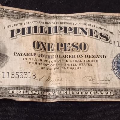 THREE 1940'S PHILIPPINES ONE PESO VICTORY SERIES NO 66