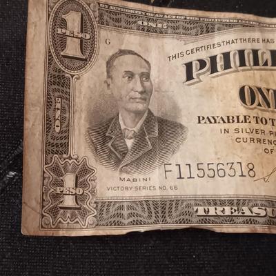 THREE 1940'S PHILIPPINES ONE PESO VICTORY SERIES NO 66