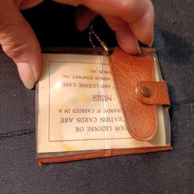 557 LEVIS BRASS BELT BUCKLE AND A MEEKER MADE AUTO KEY AND LICENSE CASE