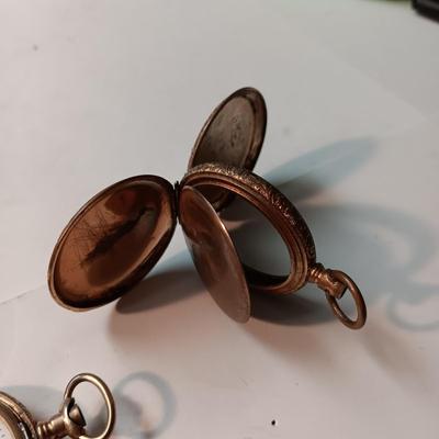 GOLD-TONE POCKET WATCH AND POCKET WATCH CASE FOR REPAIR