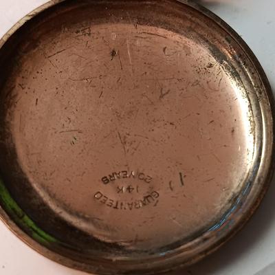 GOLD-TONE POCKET WATCH AND POCKET WATCH CASE FOR REPAIR
