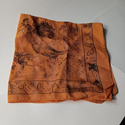 EARLY CHEYENNE FRONTIER DAYS SCARF, ROUND UP COLLAR POINTS & THONG TIE SET