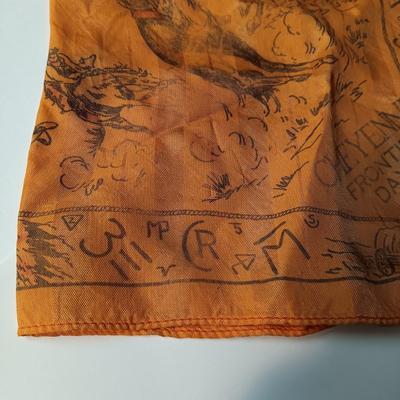 EARLY CHEYENNE FRONTIER DAYS SCARF, ROUND UP COLLAR POINTS & THONG TIE SET