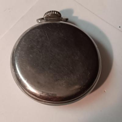 2 WESTCLOX POCKET WATCHES AND A GOLD-TONE CHAIN