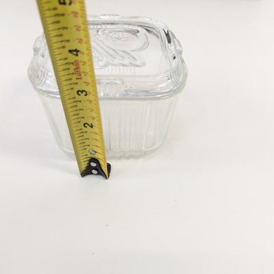 7 - Clear Depression Glass Refrigerator Box w/Lid