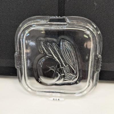7 - Clear Depression Glass Refrigerator Box w/Lid