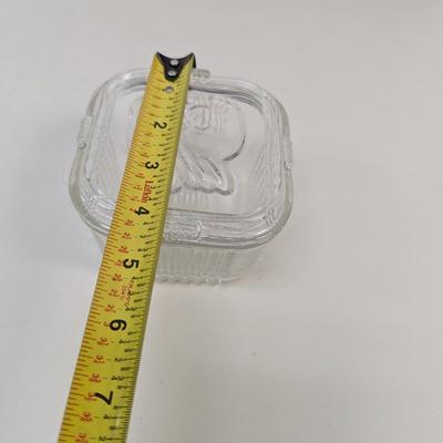 7 - Clear Depression Glass Refrigerator Box w/Lid