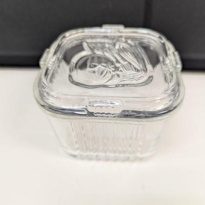 7 - Clear Depression Glass Refrigerator Box w/Lid