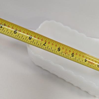 Vintage Milk Glass Batter Mixing Bowl With Spout & Cake Dish