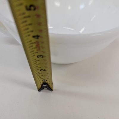 Vintage Milk Glass Batter Mixing Bowl With Spout & Cake Dish