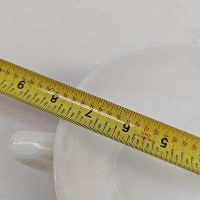 Vintage Milk Glass Batter Mixing Bowl With Spout & Cake Dish