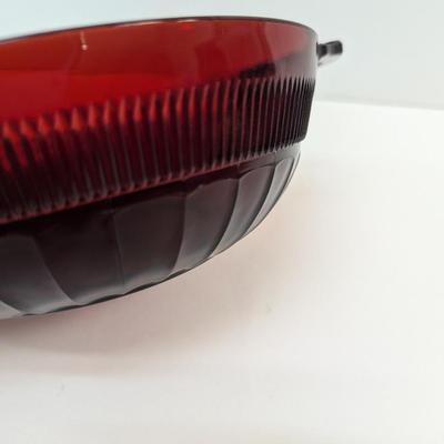 Anchor Hocking Coronation Red Glass Handled Bowl