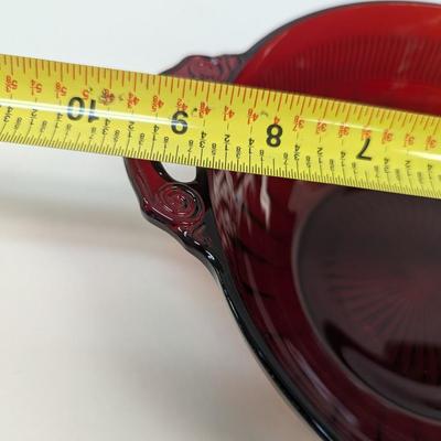 Anchor Hocking Coronation Red Glass Handled Bowl