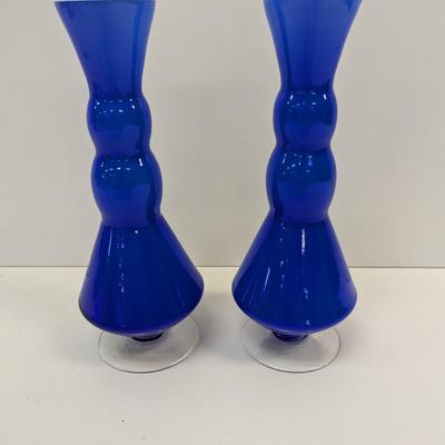 Antique Glass Cobalt Blue Vases