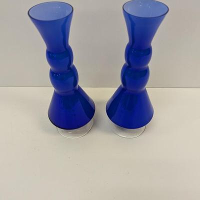 Antique Glass Cobalt Blue Vases