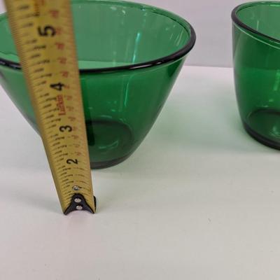 Vintage Anchor Hocking Forest Green Glass Bowls