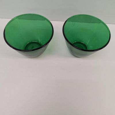 Vintage Anchor Hocking Forest Green Glass Bowls