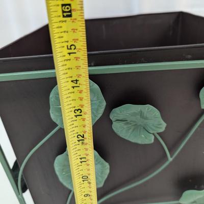 Decorative Metal Trash Bin Or Faux Flower Holder