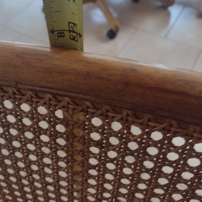 Wood Frame Office Chair with Cushion Seat and Cane Back