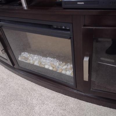Contemporary Design Media Center with Built-In Electric Fireplace (Sound Bar and TV Not Included)