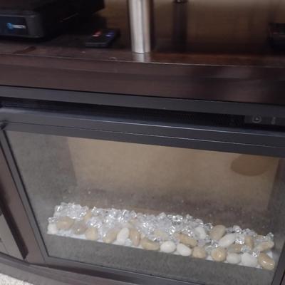 Contemporary Design Media Center with Built-In Electric Fireplace (Sound Bar and TV Not Included)