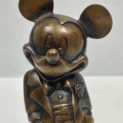 Mickey Mouse Vintage Pride Lines Disney (1988) Happy Birthday Mickey Bronze Tone Sculpture on Marble Base