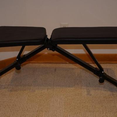 Sale Photo Thumbnail #29: weight bench with bowflex weights.