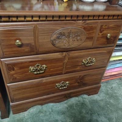 Open Bookcase with Three Drawer Storage Chest Base (No Contents)