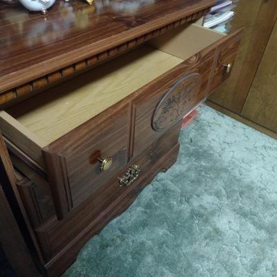 Open Bookcase with Three Drawer Storage Chest Base (No Contents)