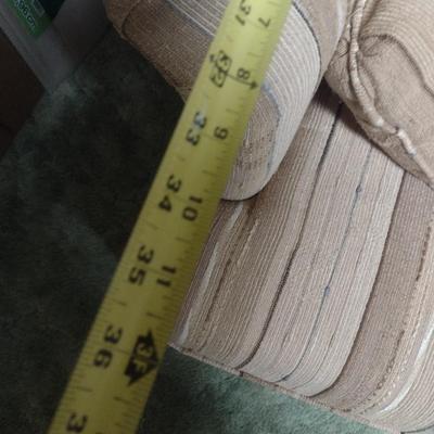 Three Cushion Fabric Upholstered Couch