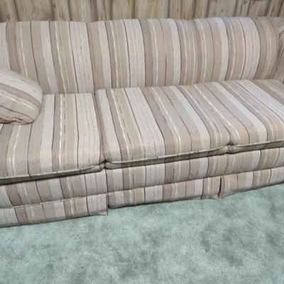 Three Cushion Fabric Upholstered Couch