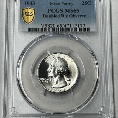 1943 MS65 DDO BEAUTIFUL Silver Washington Quarter