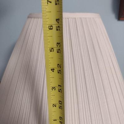 Wood Post Floor Lamp with Table Shelf
