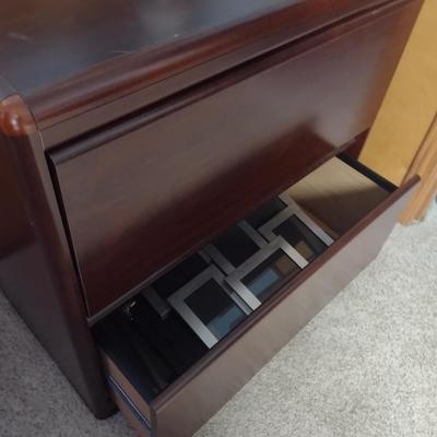 Double Drawer Wood Finish Filing Cabinet