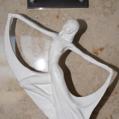 Deco dancer of chalk style material decorative figurine 14"