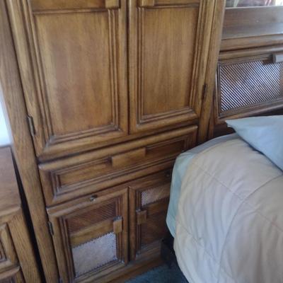 King Size Bed with Wall Unit Storage Cabinets