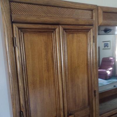 King Size Bed with Wall Unit Storage Cabinets