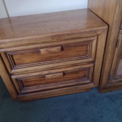 Two Drawer Wood Finish Bedside Dresser