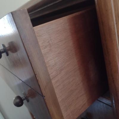 Wood Finish MCM Style Six Drawer Dresser