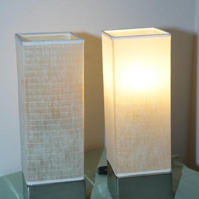 PAIR OF CONTEMPORARY SOFT LIGHT TABLE LIGHT/LANTERS
